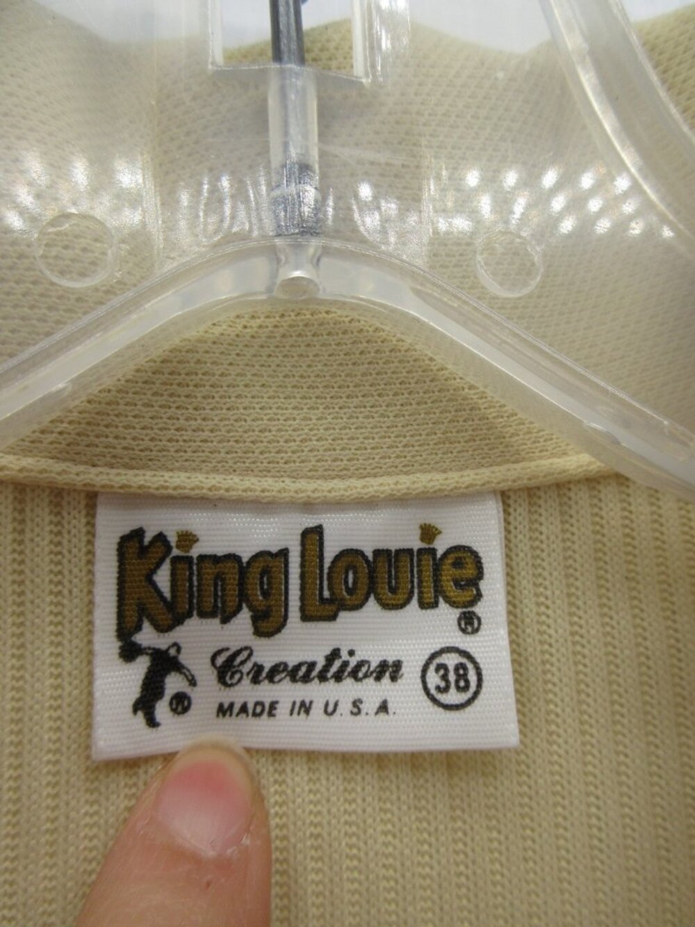 VTG King Louie Polo Shirt 38 Bowling 70s Leisure USA Made Large NEW - Picture 10 of 12